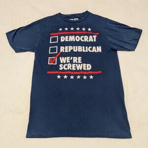 "We're Screwed" Men's Blue Shirt Size M
